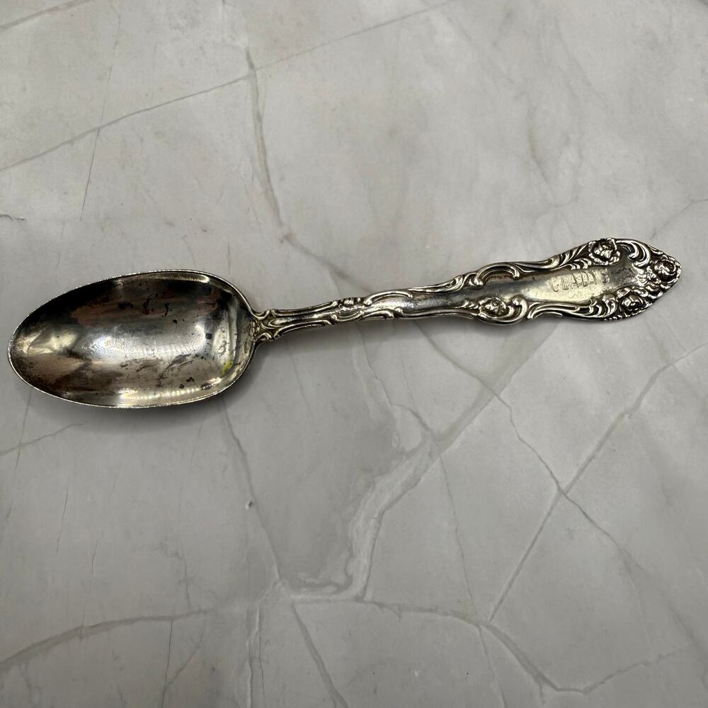 Antique Wallace Rose Sterling Presentation Spoon Engraved Gladys